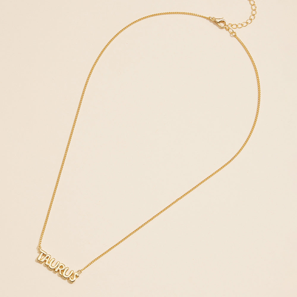 Zodiac Bubble Letter Necklace