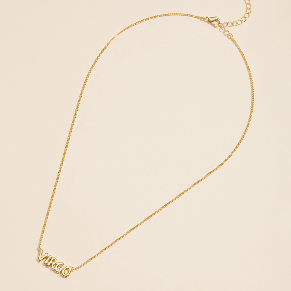 Zodiac Bubble Letter Necklace